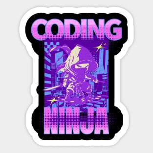 Coding Ninja Funny Anime Computer Programming Sticker